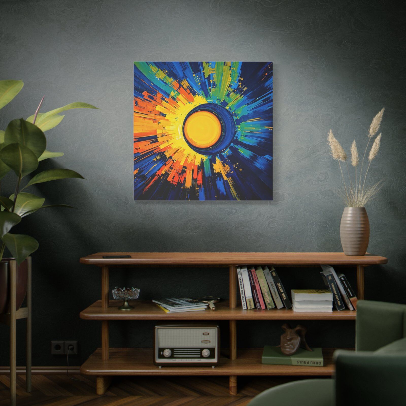 Vibrant Abstract Canvas Print - Colorful Sunburst Art - Image 5