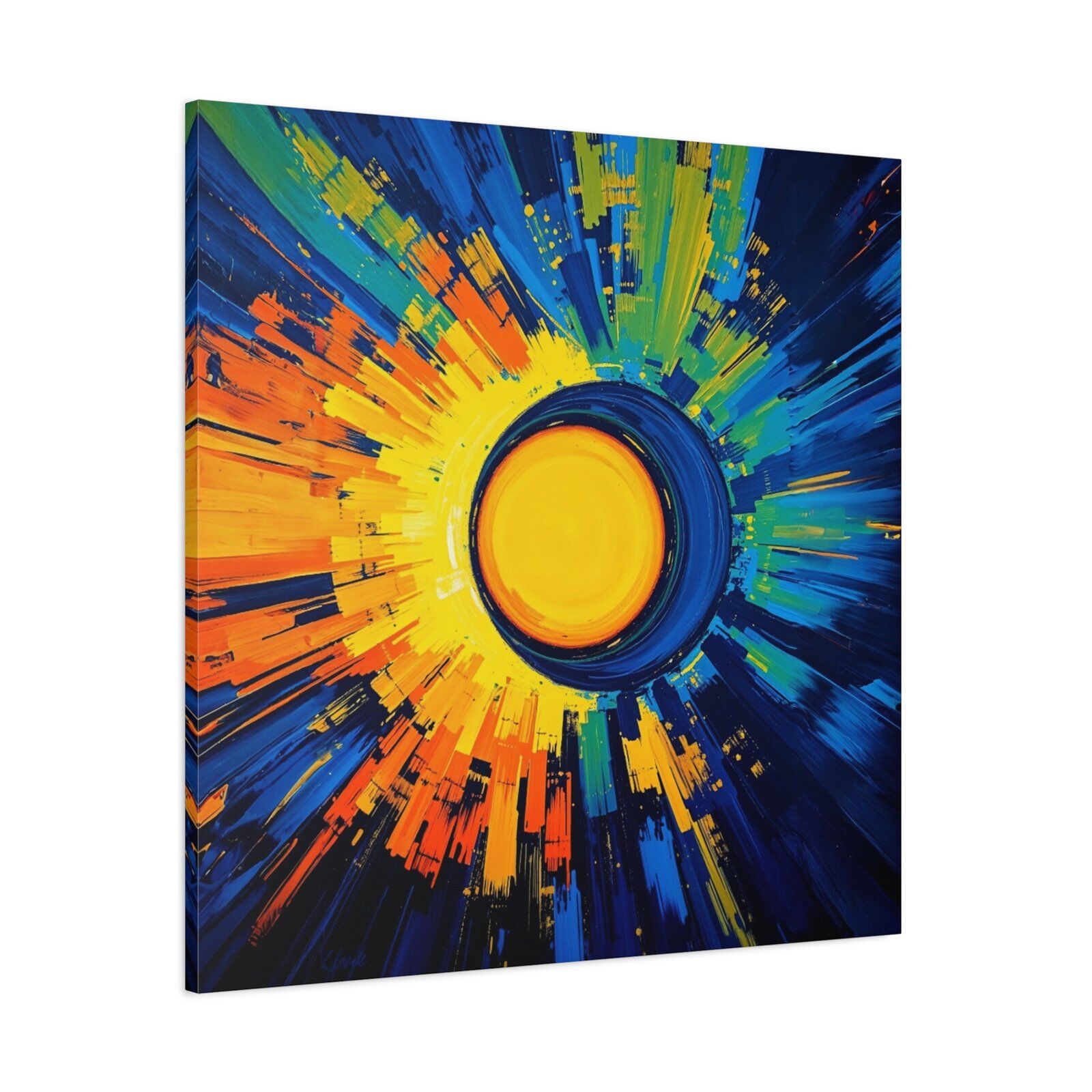 Vibrant Abstract Canvas Print - Colorful Sunburst Art - Image 4