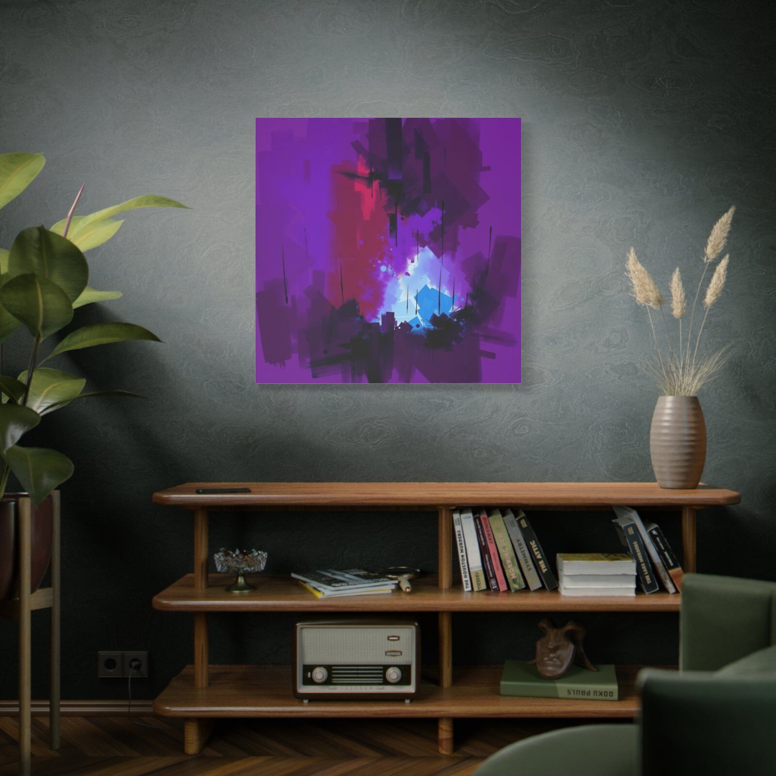 Abstract Purple & Blue Canvas Print - Modern Expressionist Wall Art - Image 5