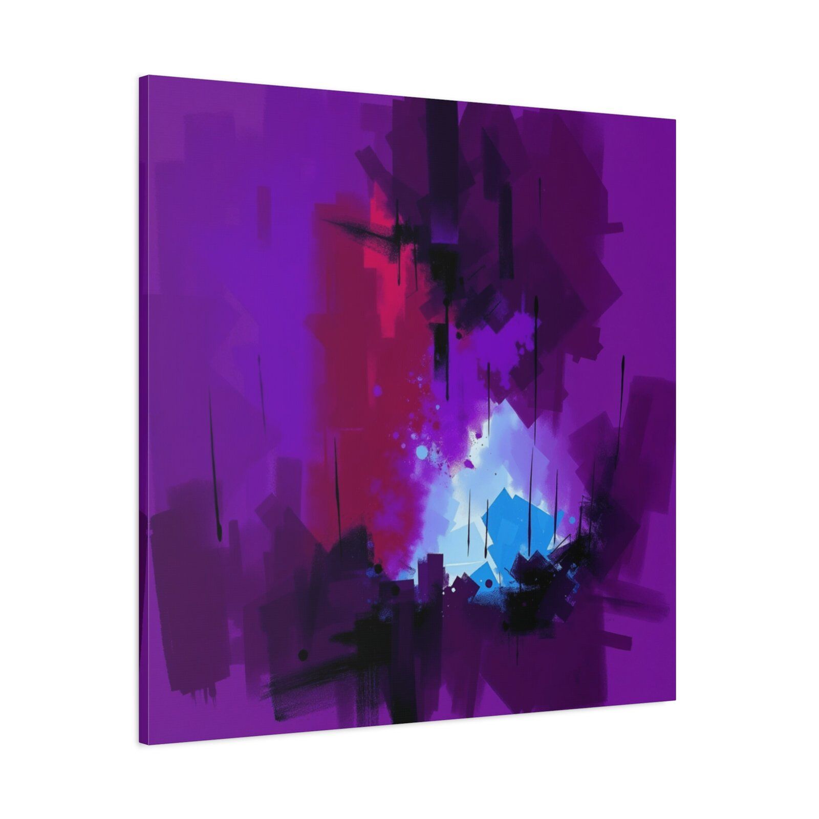 Abstract Purple & Blue Canvas Print - Modern Expressionist Wall Art - Image 4
