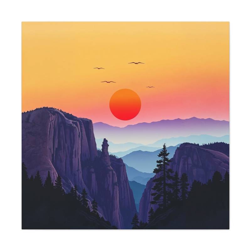 Mountains at Sunset Canvas Print - Scenic Wall Art for Nature Lovers - Image 3