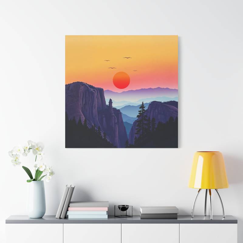 Mountains at Sunset Canvas Print - Scenic Wall Art for Nature Lovers - Image 2